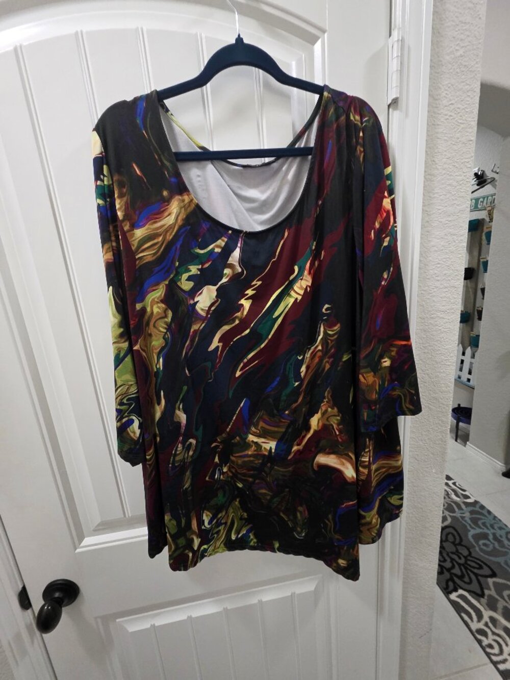 Jete 3X abstract marbled tunic